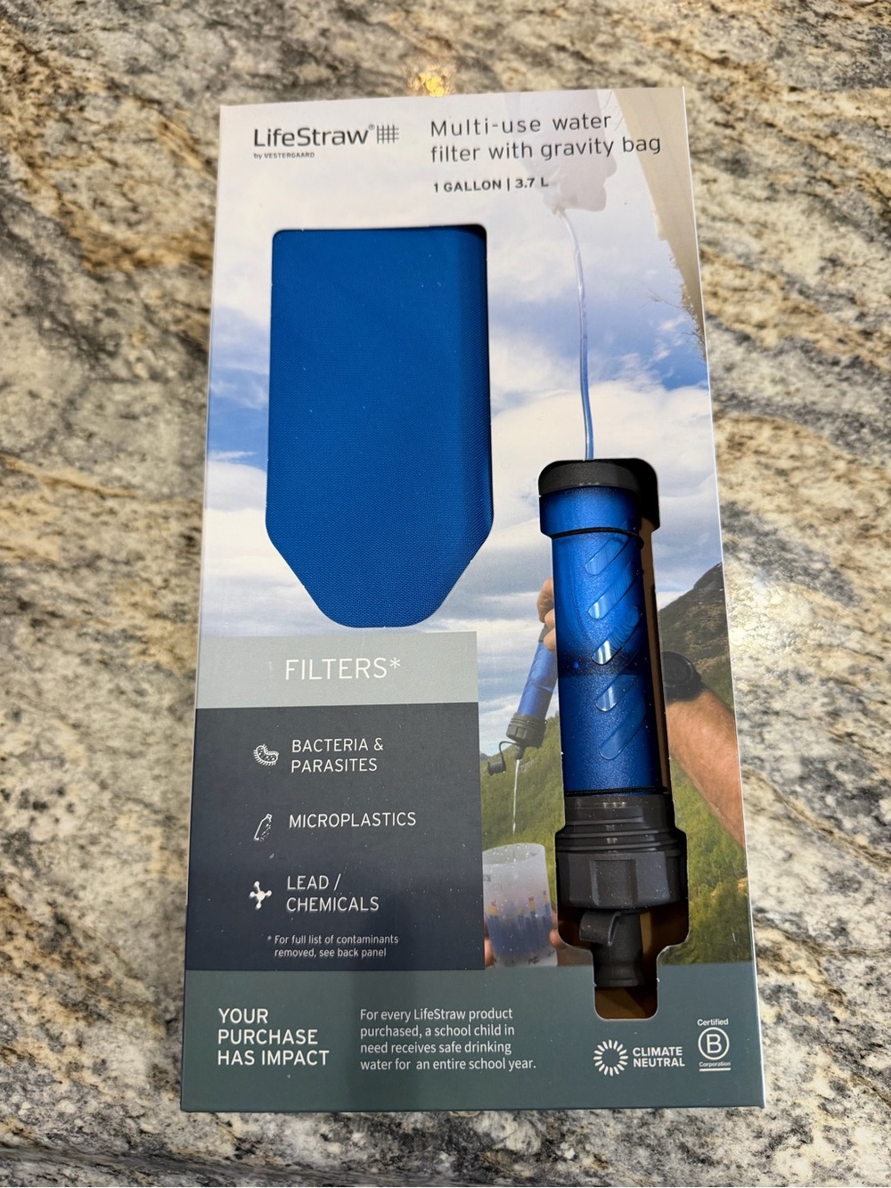Multi-Use Water Filter with Gravity Bag - Blue
